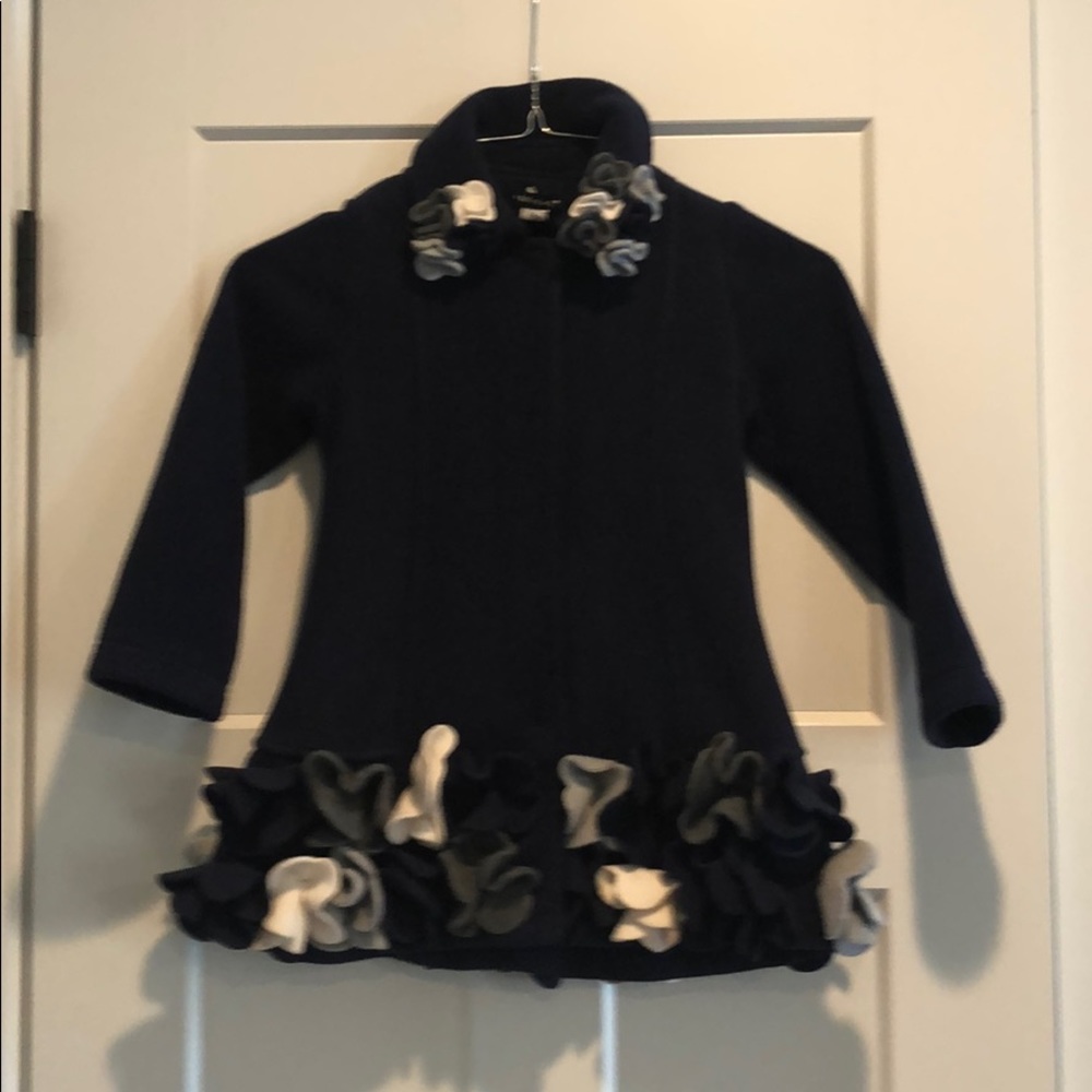 Girls Navy Fleece Coat